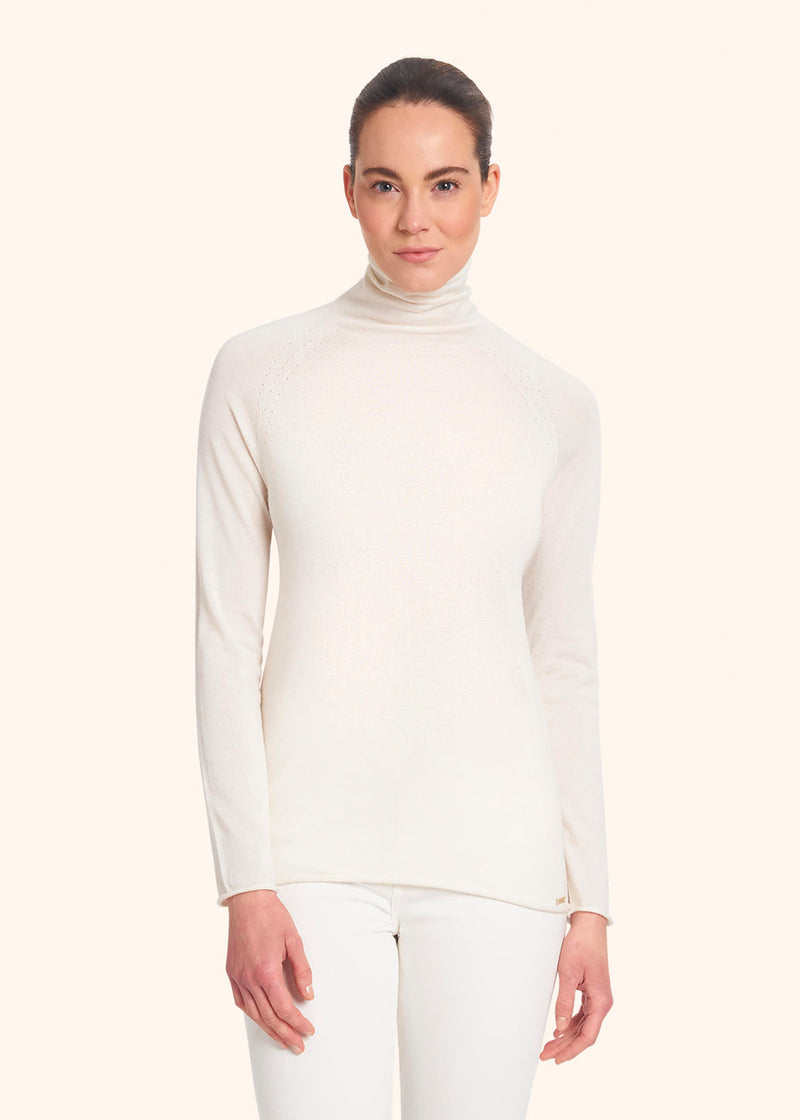 Kiton white jersey for woman, in cashmere 2