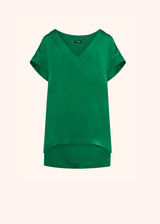 Kiton emerald green shirt for woman, in silk 1