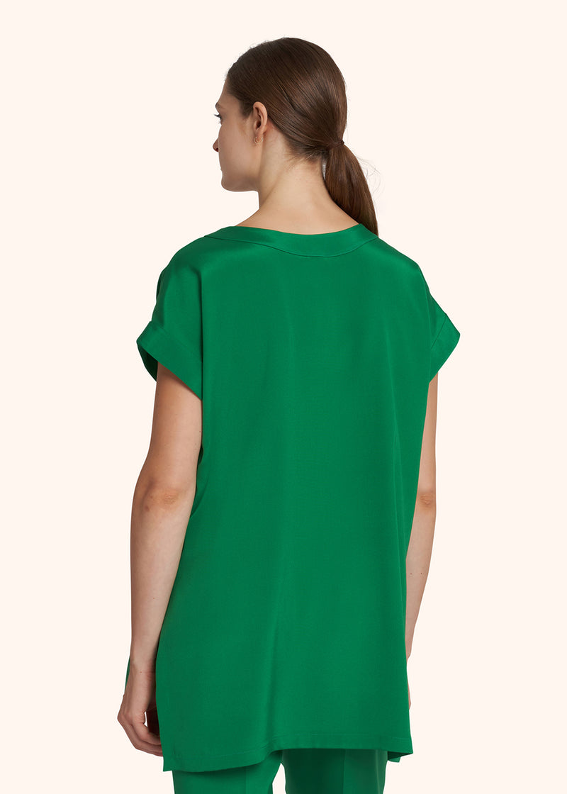Kiton emerald green shirt for woman, in silk 3