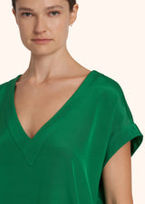 Kiton emerald green shirt for woman, in silk 4