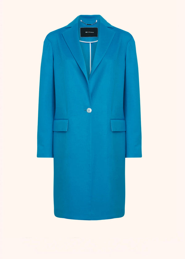 Kiton turquoise coat for woman, in cashmere 1