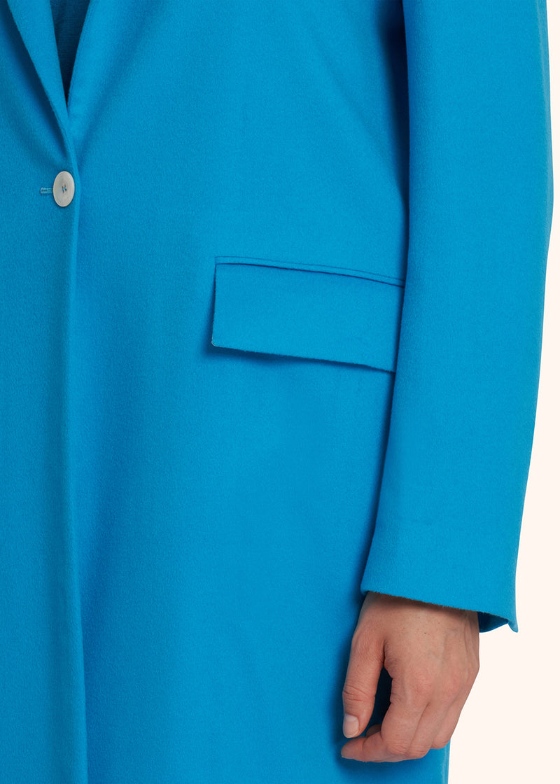 Kiton turquoise coat for woman, in cashmere 4