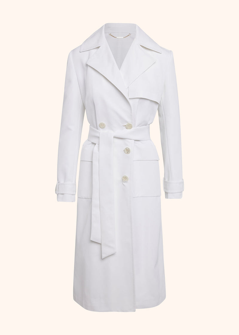 Kiton optical white coat for woman, in polyamide/nylon 1