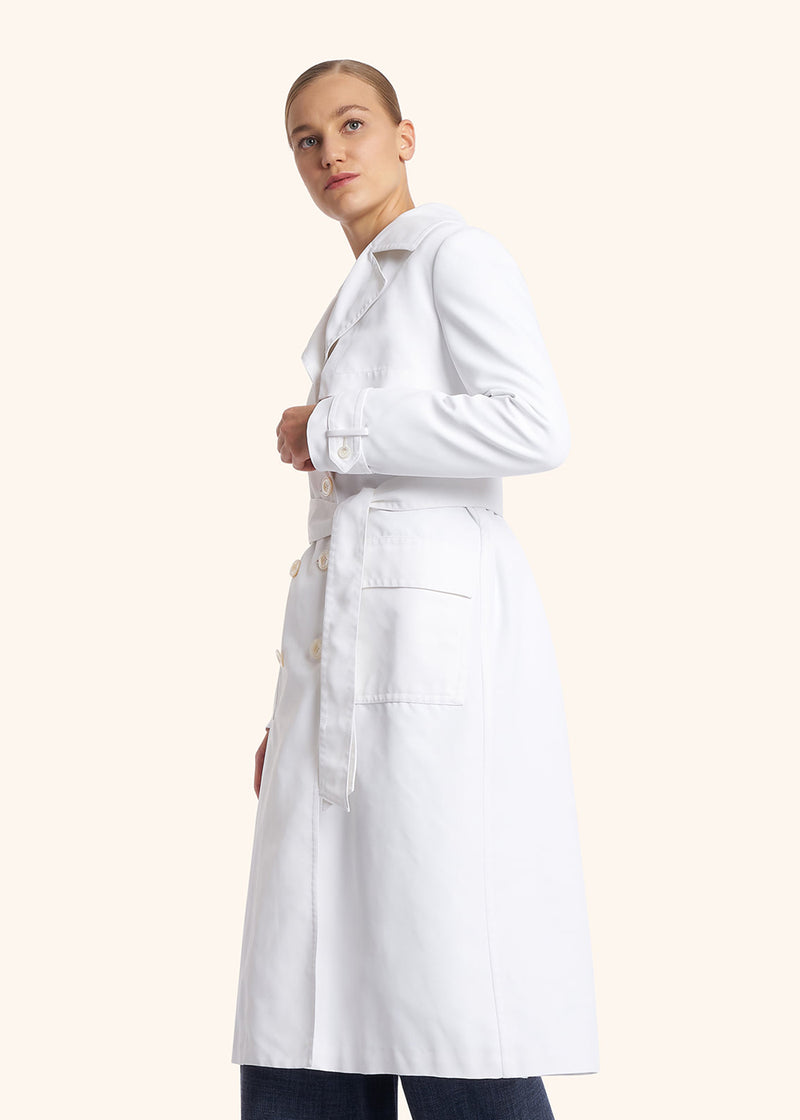 Kiton optical white coat for woman, in polyamide/nylon 2