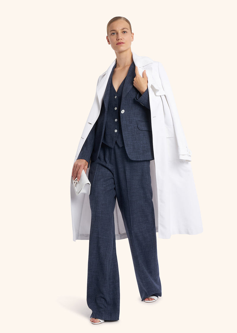 Kiton optical white coat for woman, in polyamide/nylon 5