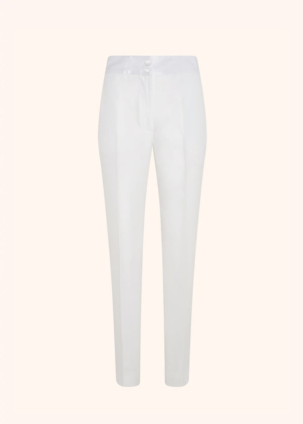 Kiton optical white trousers for woman, in cotton 1