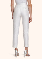 Kiton optical white trousers for woman, in cotton 3