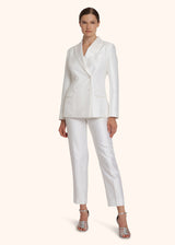 Kiton optical white trousers for woman, in cotton 5
