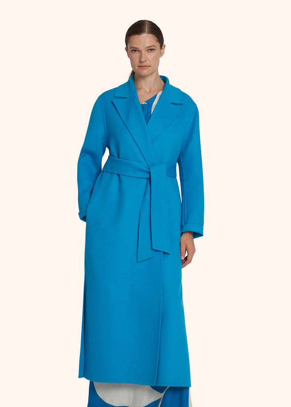 Kiton turquoise coat for woman, in cashmere 2