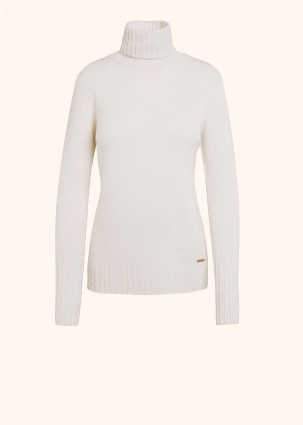 Kiton optical white jersey for woman, in cashmere 1