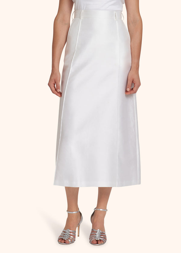Kiton optical white skirt for woman, in cotton 2