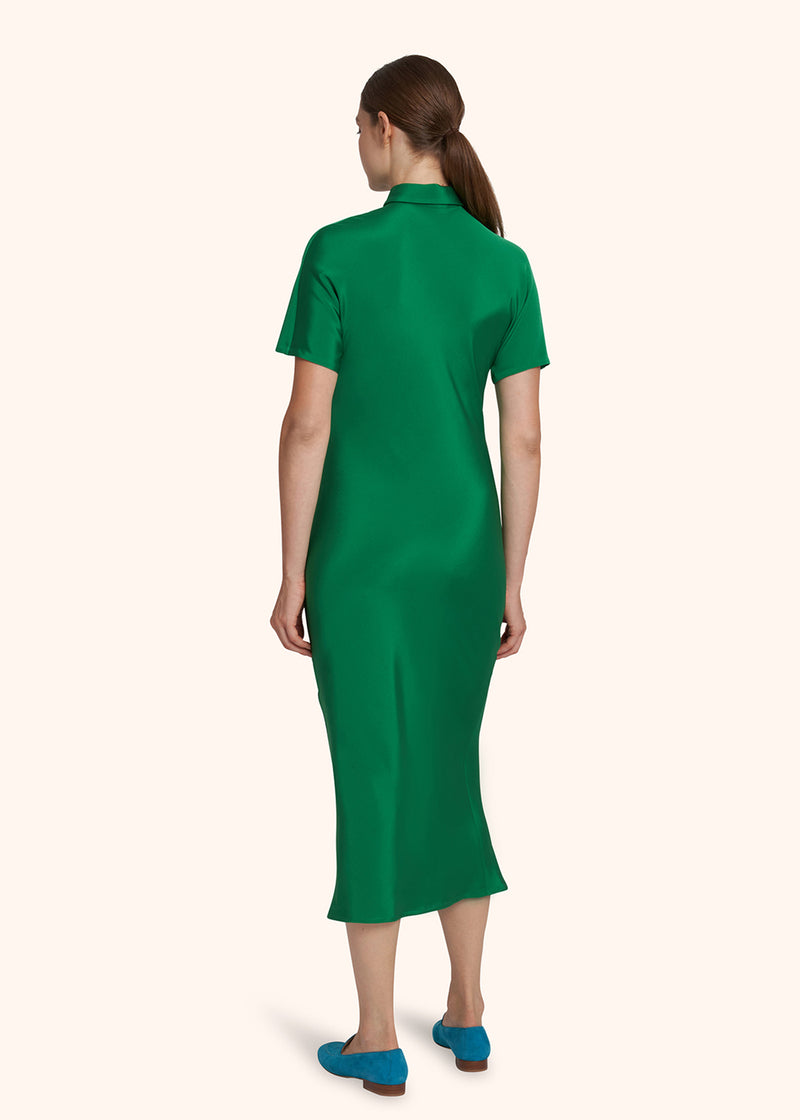 Kiton emerald green dress for woman, in silk 3