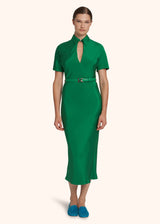 Kiton emerald green dress for woman, in silk 5