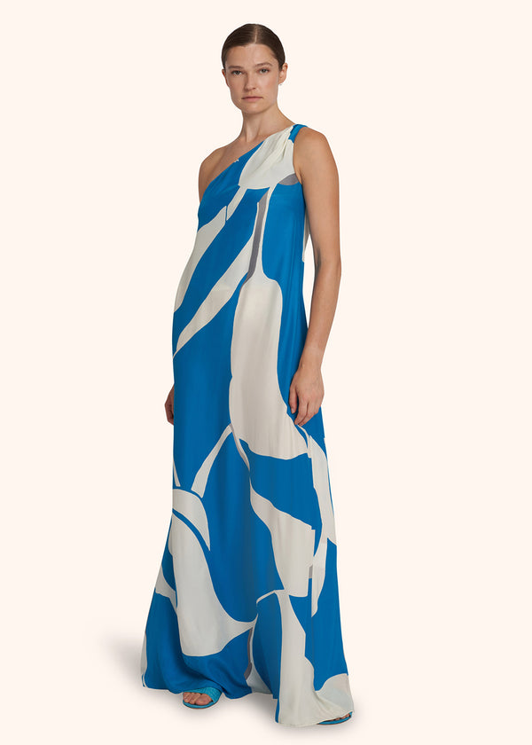 Kiton ocean blue dress for woman, in silk 2