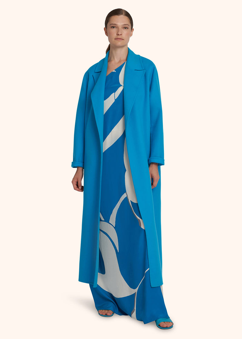 Kiton ocean blue dress for woman, in silk 5