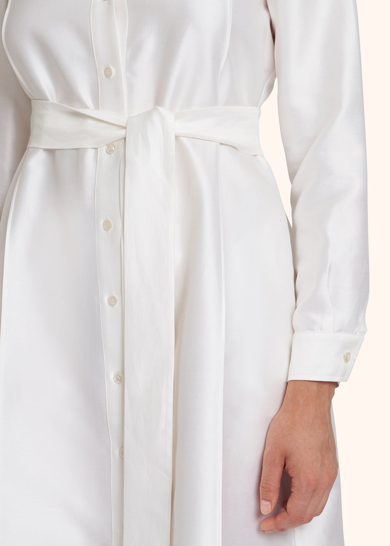 Kiton optical white dress for woman, in cotton 4