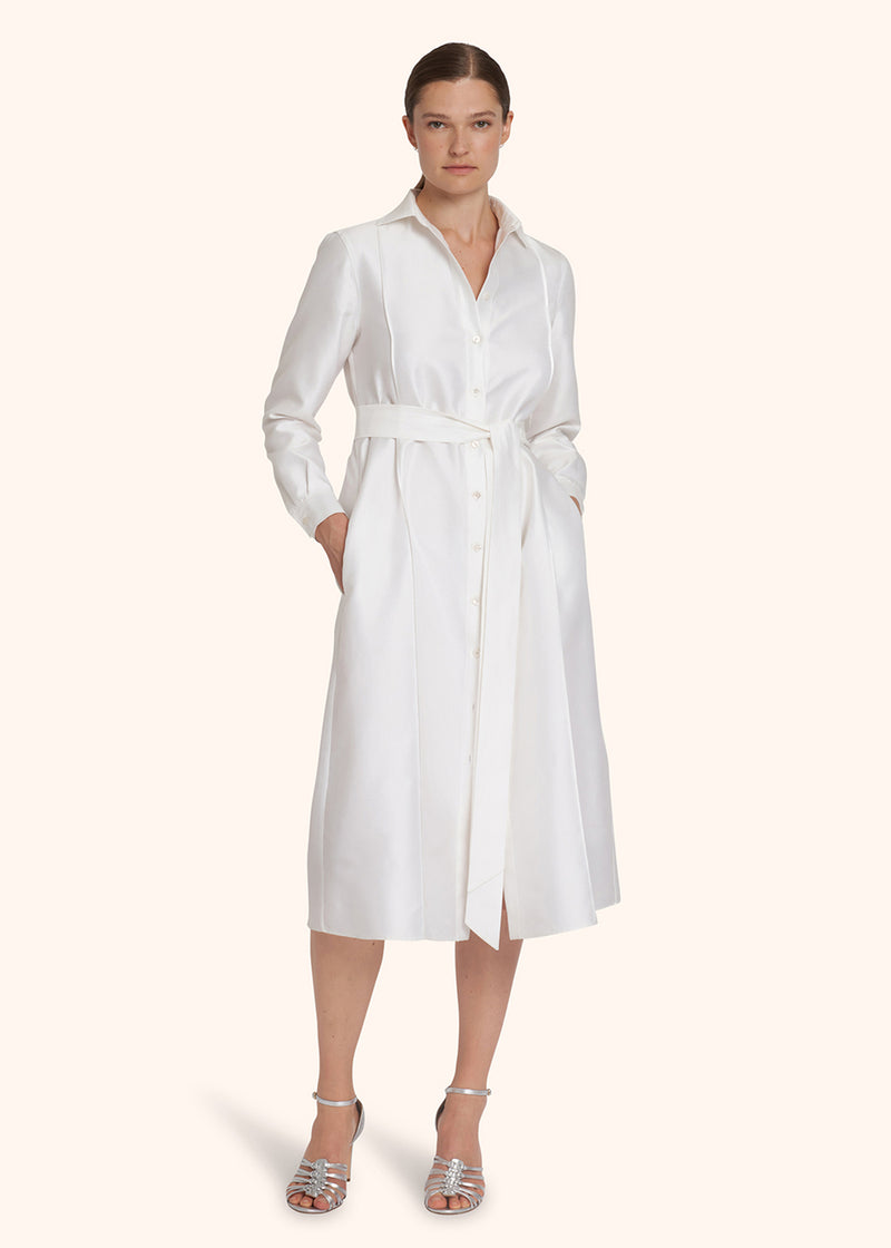 Kiton optical white dress for woman, in cotton 5