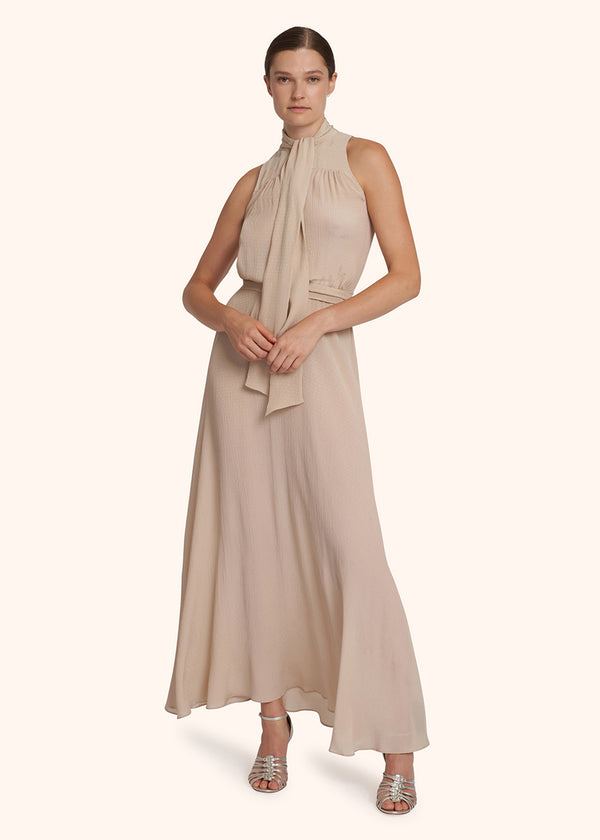 Kiton light beige dress for woman, in silk 2