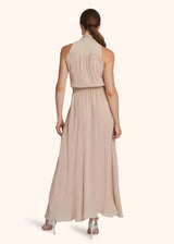 Kiton light beige dress for woman, in silk 3