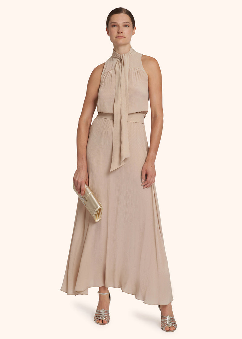 Kiton light beige dress for woman, in silk 5
