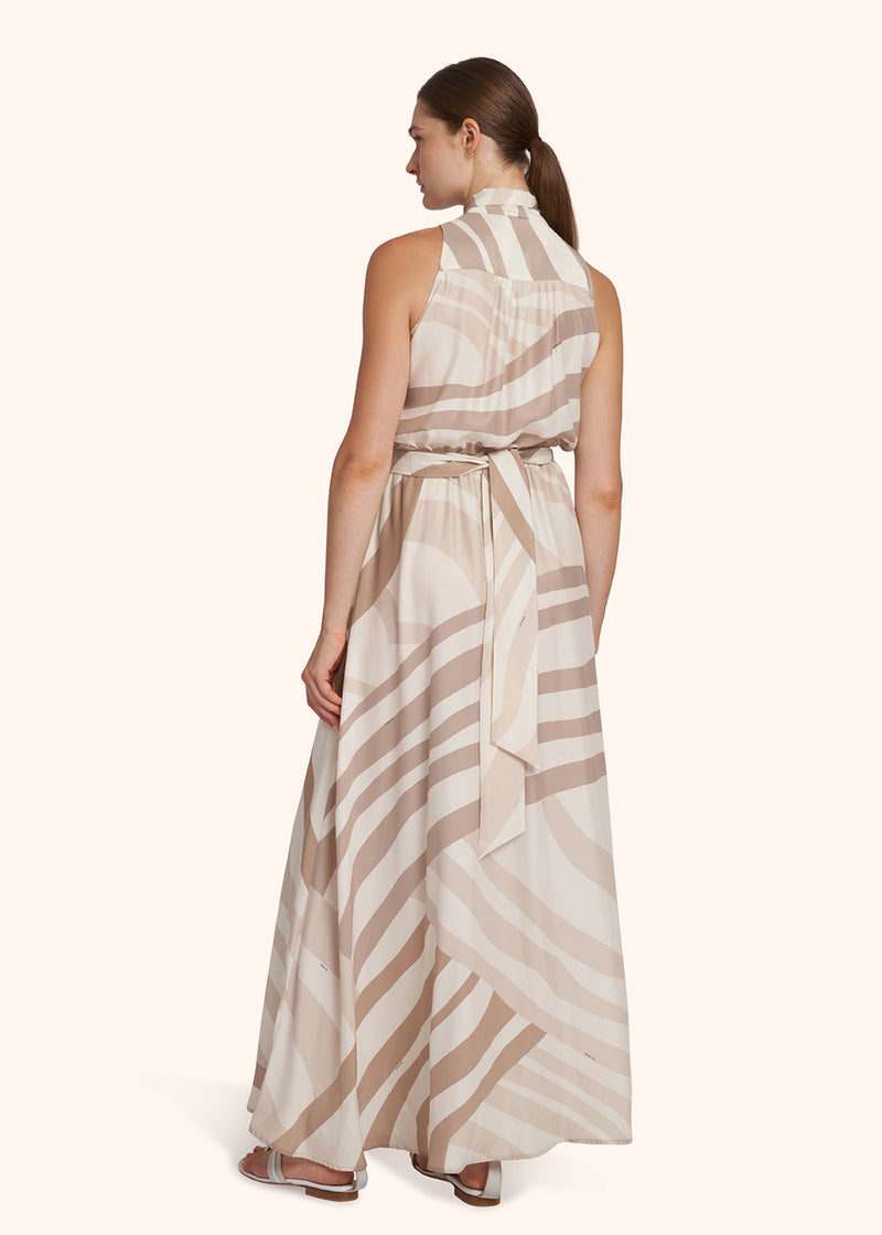 Kiton beige dress for woman, in silk 3