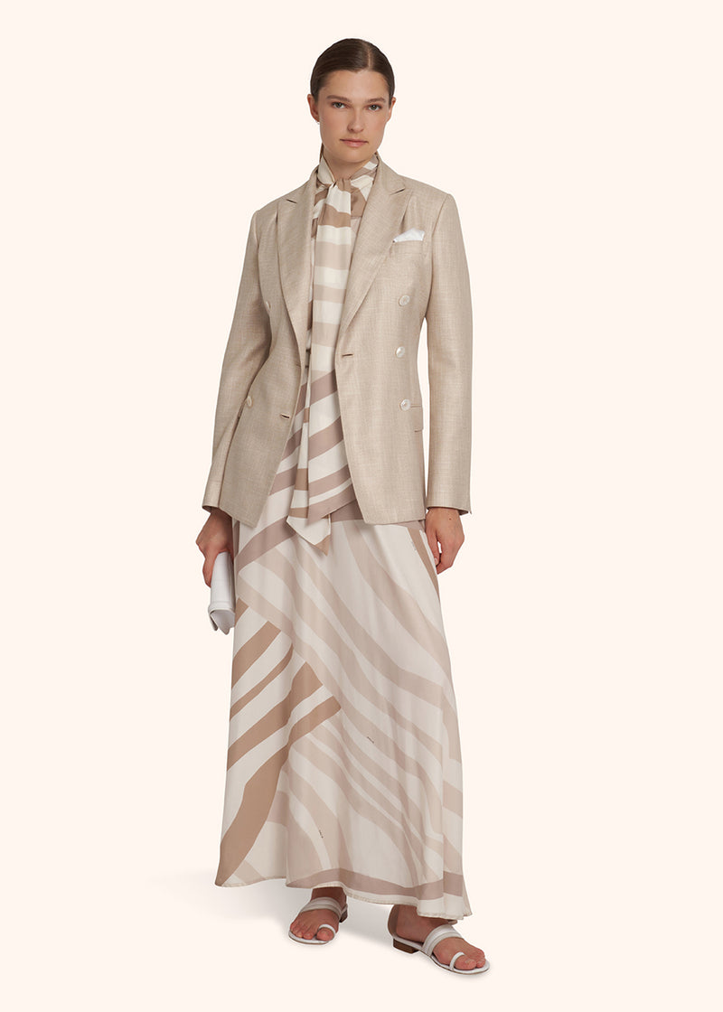 Kiton beige dress for woman, in silk 5