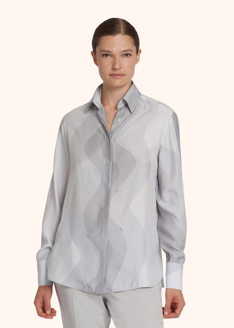 Kiton grey shirt for woman, in silk 2