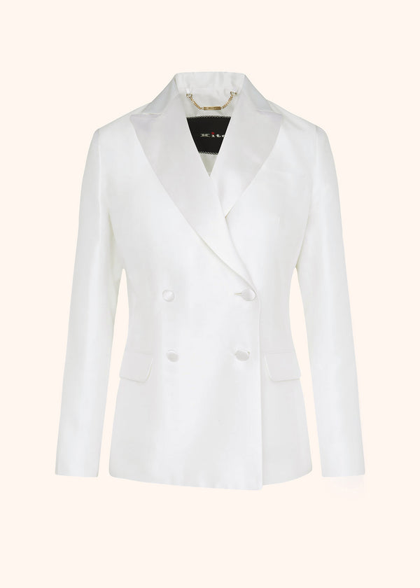 Kiton optical white jacket for woman, in cotton 1