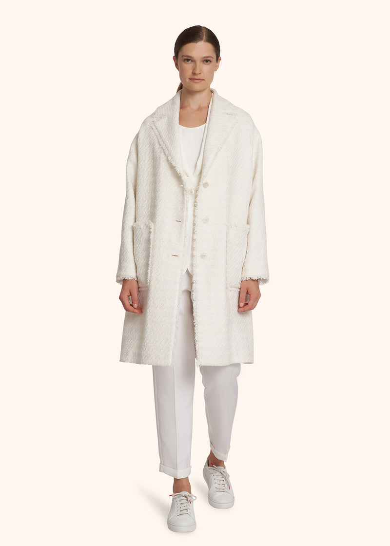 Kiton white coat for woman, in viscose 5