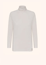 Kiton optical white jersey high neck for woman, in cashmere 1