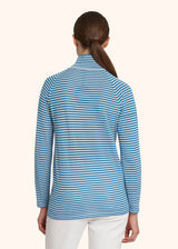 Kiton white/ocean blue jersey high neck for woman, in cashmere 3