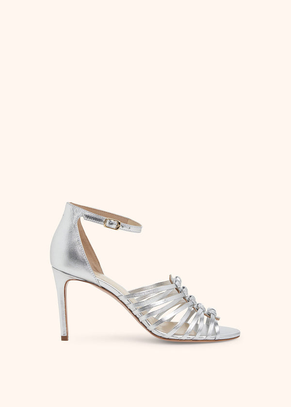 Kiton silver sandal for woman, in lambskin 1