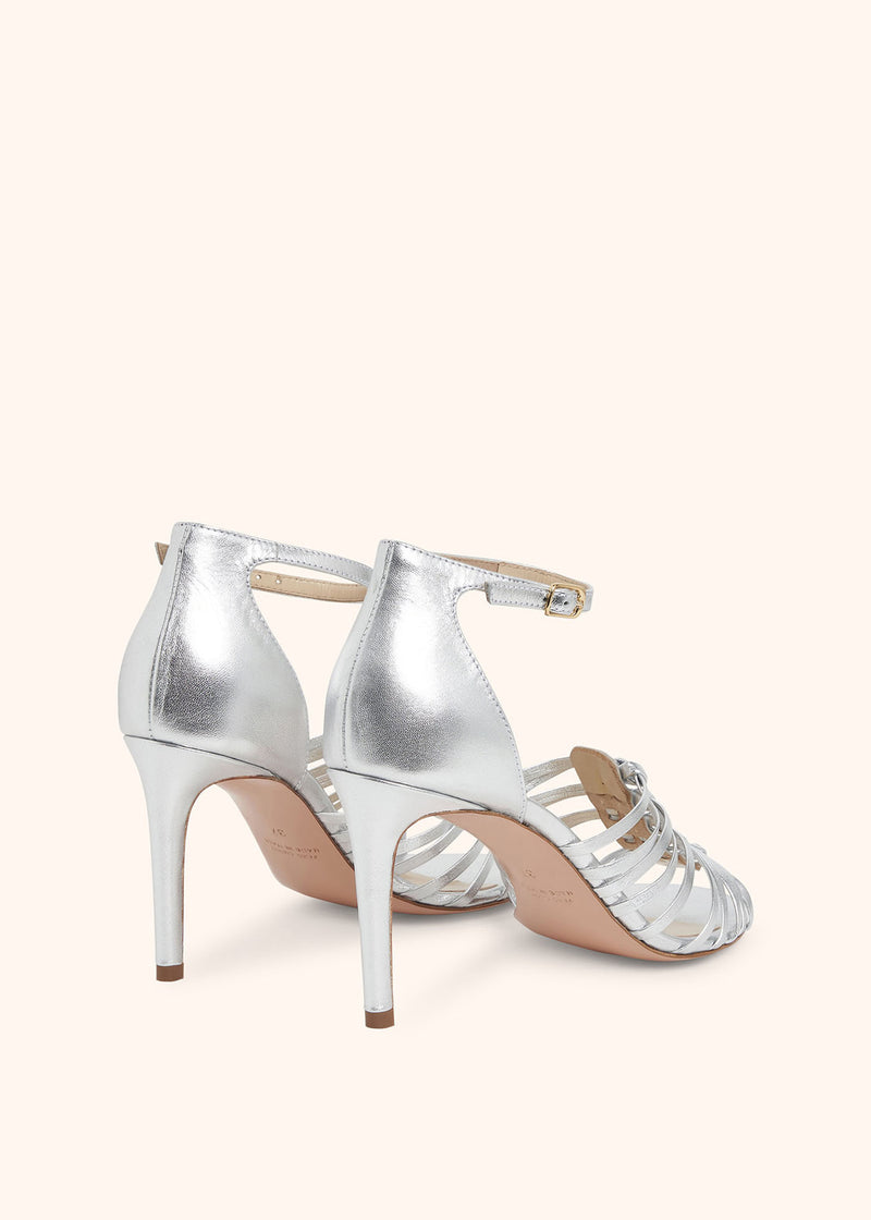 Kiton silver sandal for woman, in lambskin 3