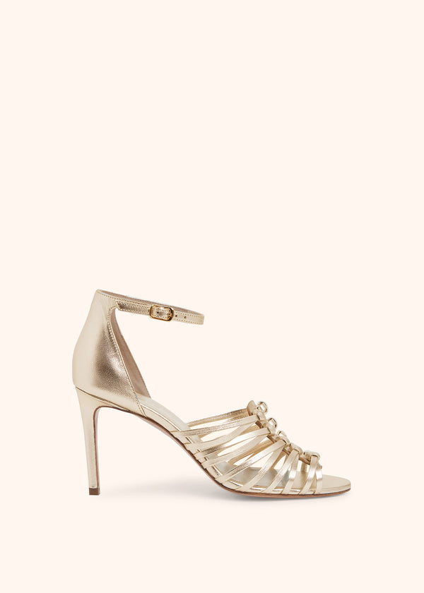Kiton gold sandal for woman, in lambskin 1