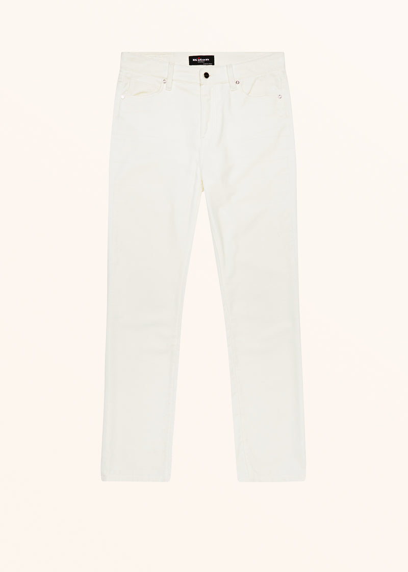 Kiton white jns trousers for woman, in cotton 1