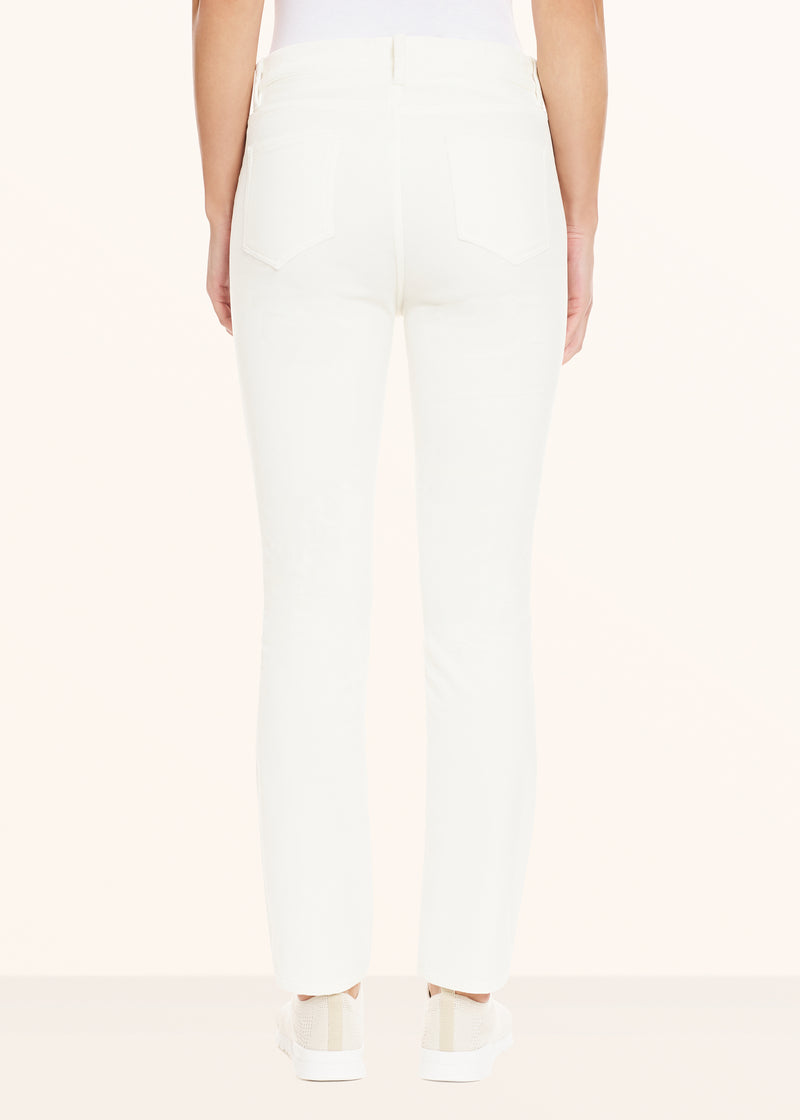 Kiton white jns trousers for woman, in cotton 3