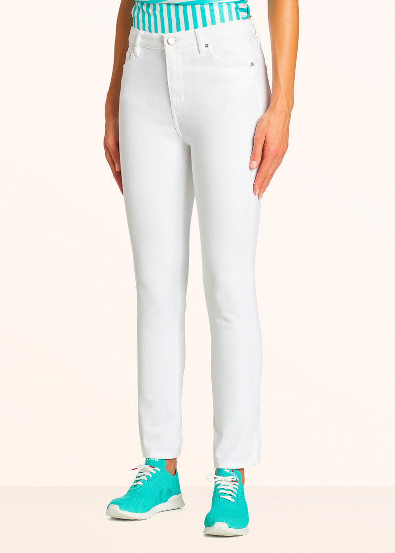 Kiton white jns trousers for woman, in cotton 2