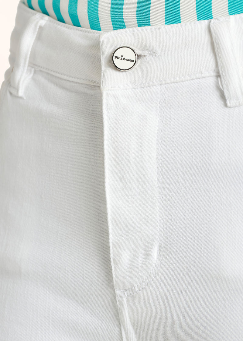 Kiton white jns trousers for woman, in cotton 4