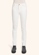 Kiton dirty white jns trousers for woman, in cotton 2