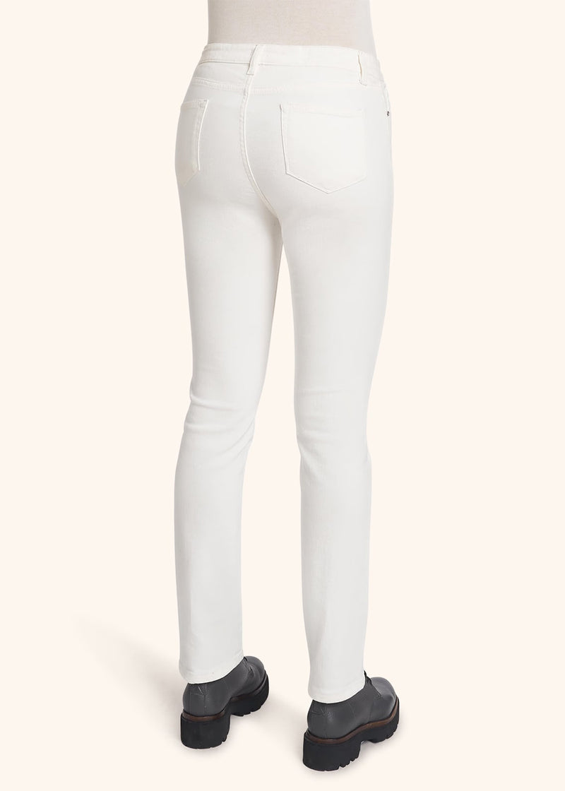 Kiton dirty white jns trousers for woman, in cotton 3