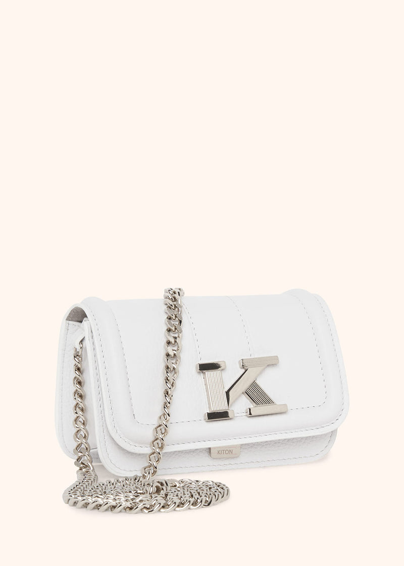 Kiton white mini sofia - bag for woman, in deerskin 3