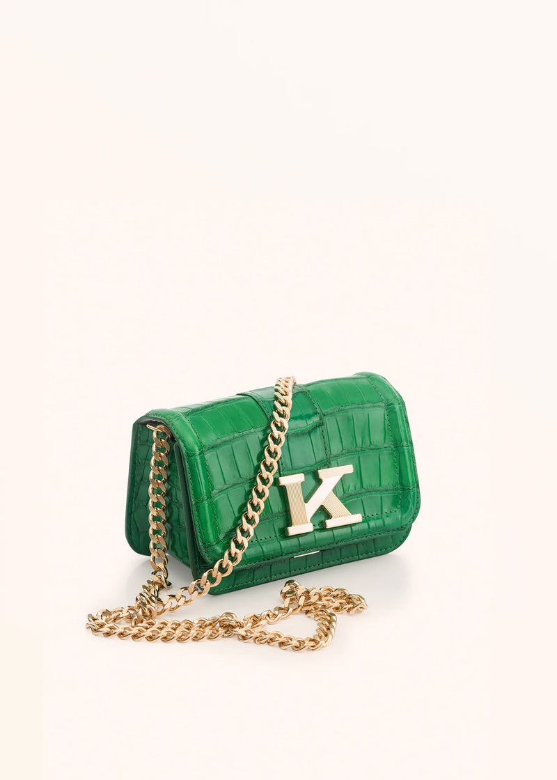 Kiton green mini sofia - bag for woman, in alligator 3