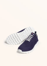 Kiton navy blue shoes for woman, in cotton 3