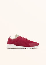 Kiton bordeaux/ivory shoes for woman, in cotton 1