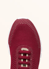 Kiton bordeaux/ivory shoes for woman, in cotton 4