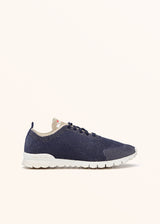 Kiton navy blu/ivory shoes for woman, in cotton 1