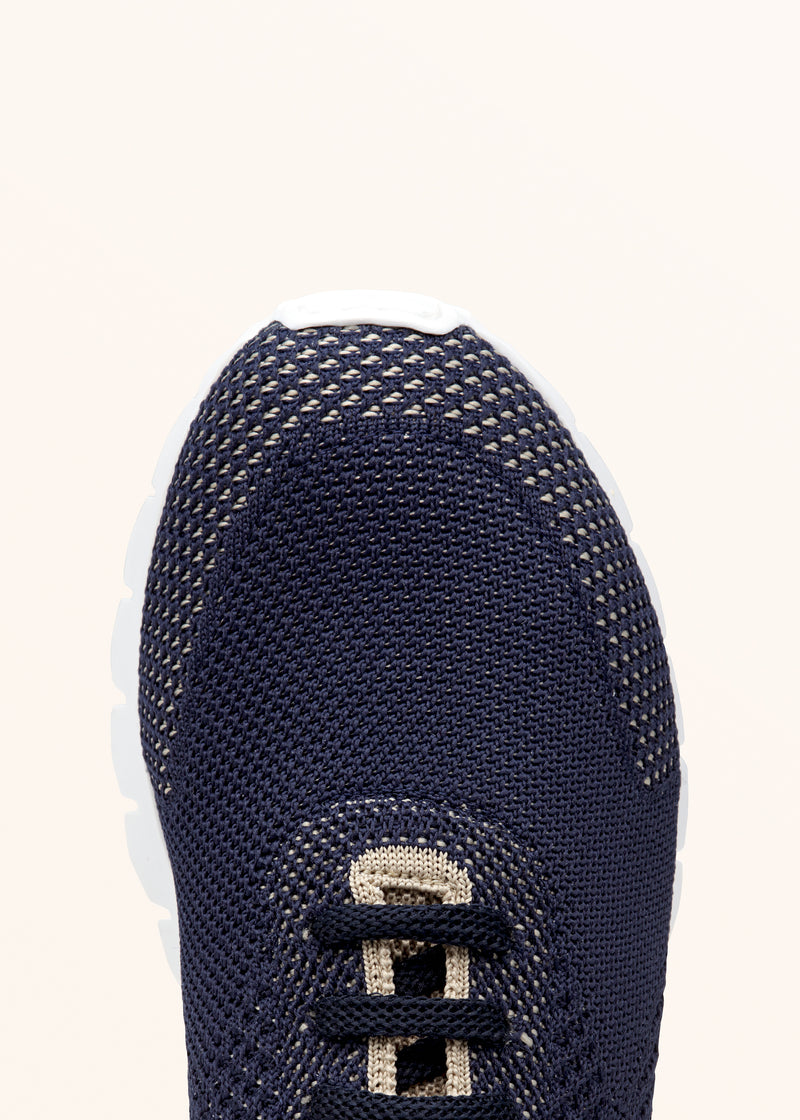 Kiton navy blu/ivory shoes for woman, in cotton 4