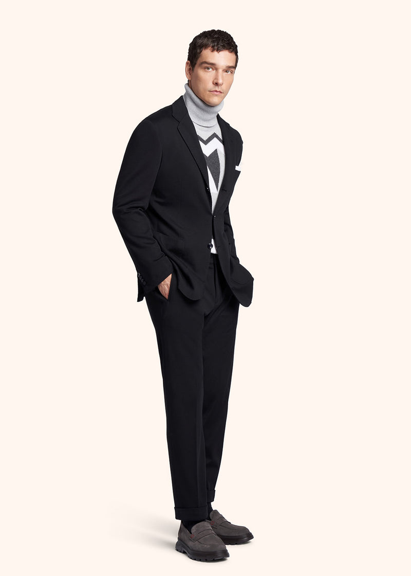Kiton black suit for man, in virgin wool 2