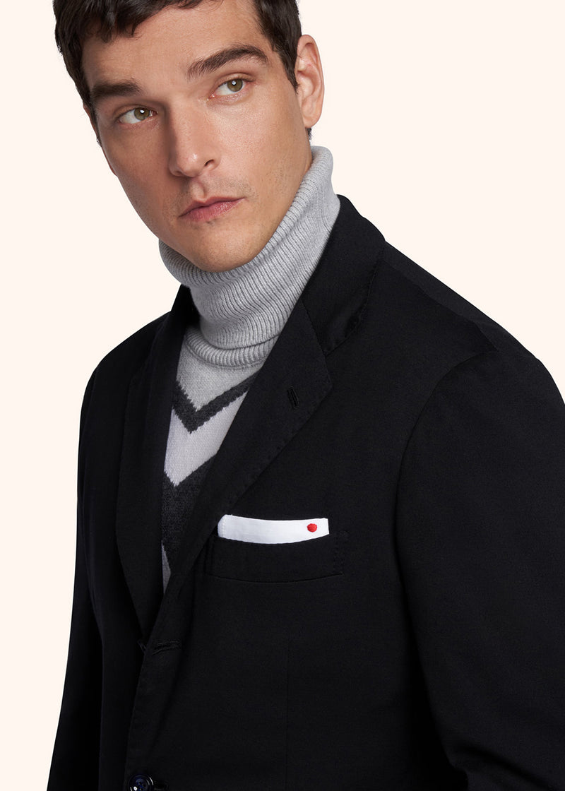 Kiton black suit for man, in virgin wool 4