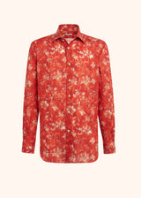 Kiton red shirt for man, in linen 1